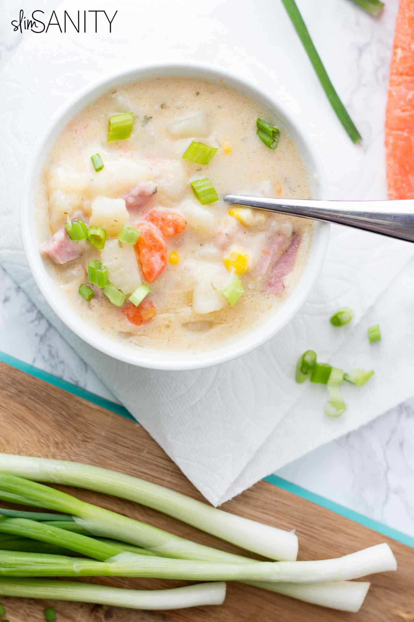 Healthy Loaded Potato Soup - Slim Sanity